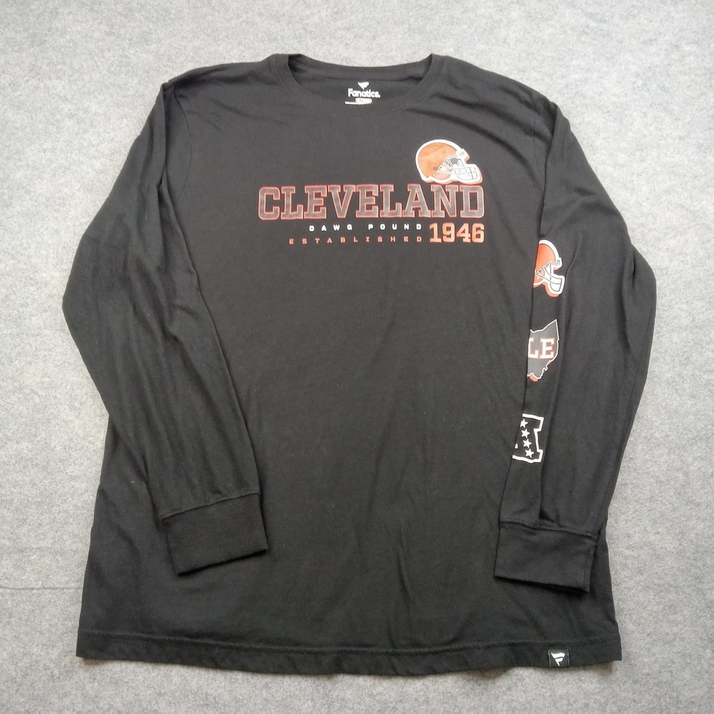 Cleveland Browns Shirt Mens‎ XL Black NFL Football Long Sleeve Dawgs Pound